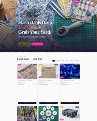 Textile — Vibrant Fabric Marketplace Landing Page Template