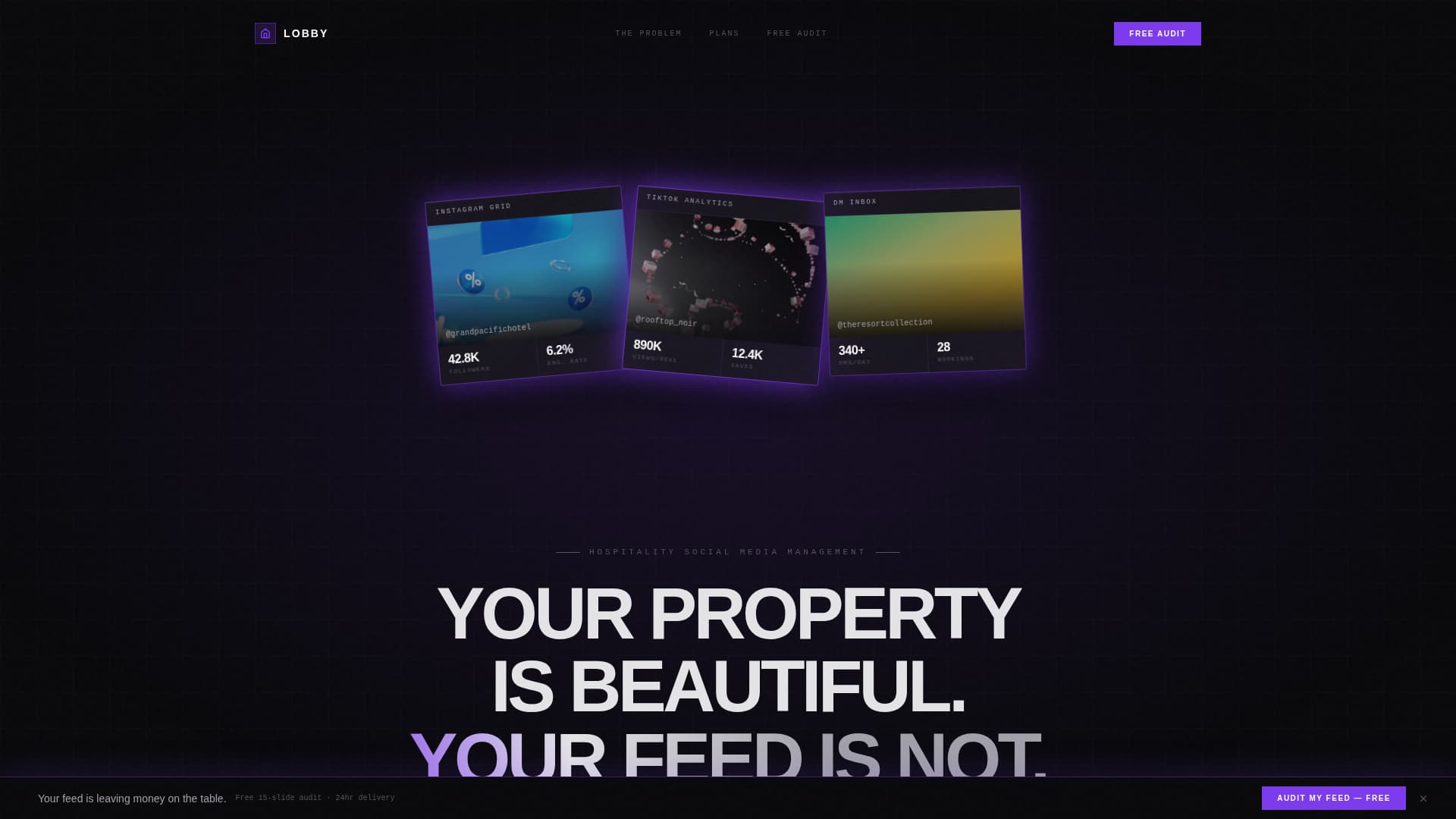 Lobby - Bold Hospitality Landing Page Template