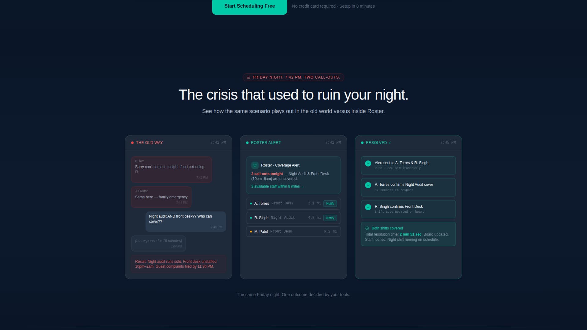 Roster - Seamless Scheduling Landing Page Template