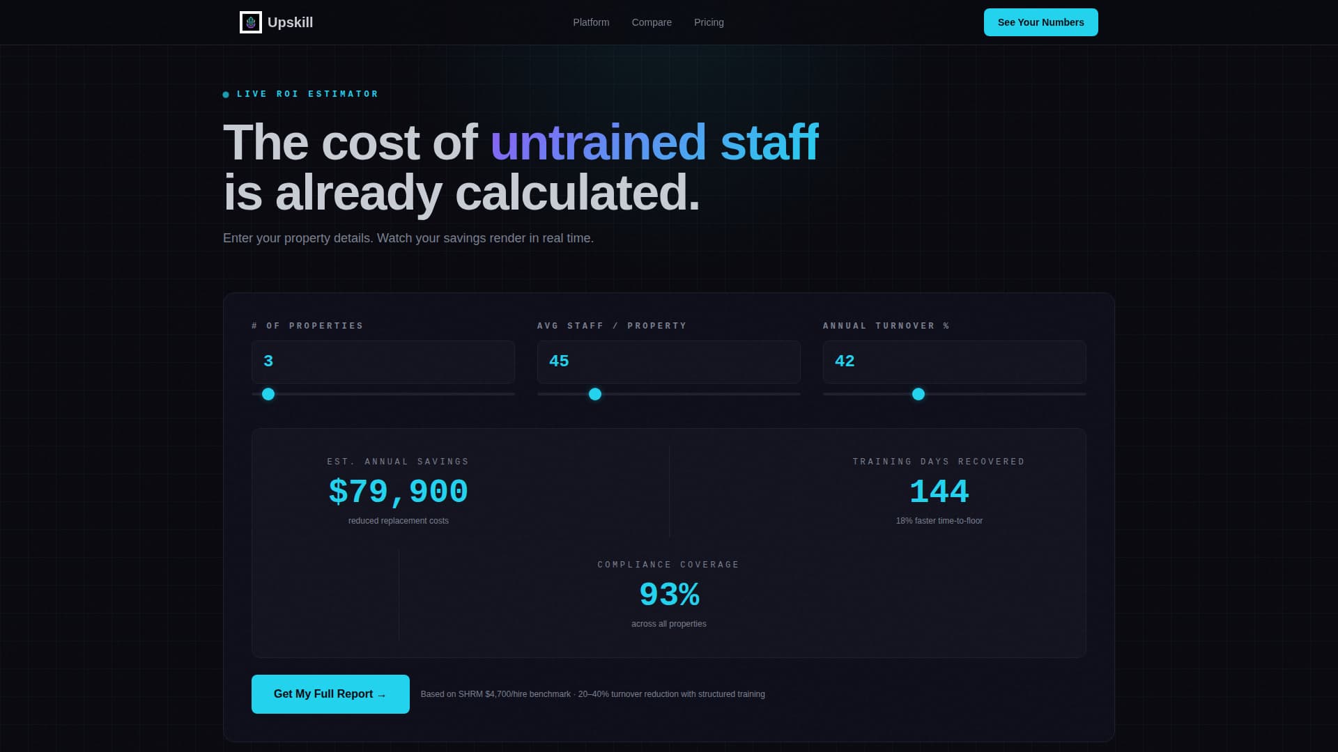 Upskill - Adaptive Hospitality Training Landing Page Template