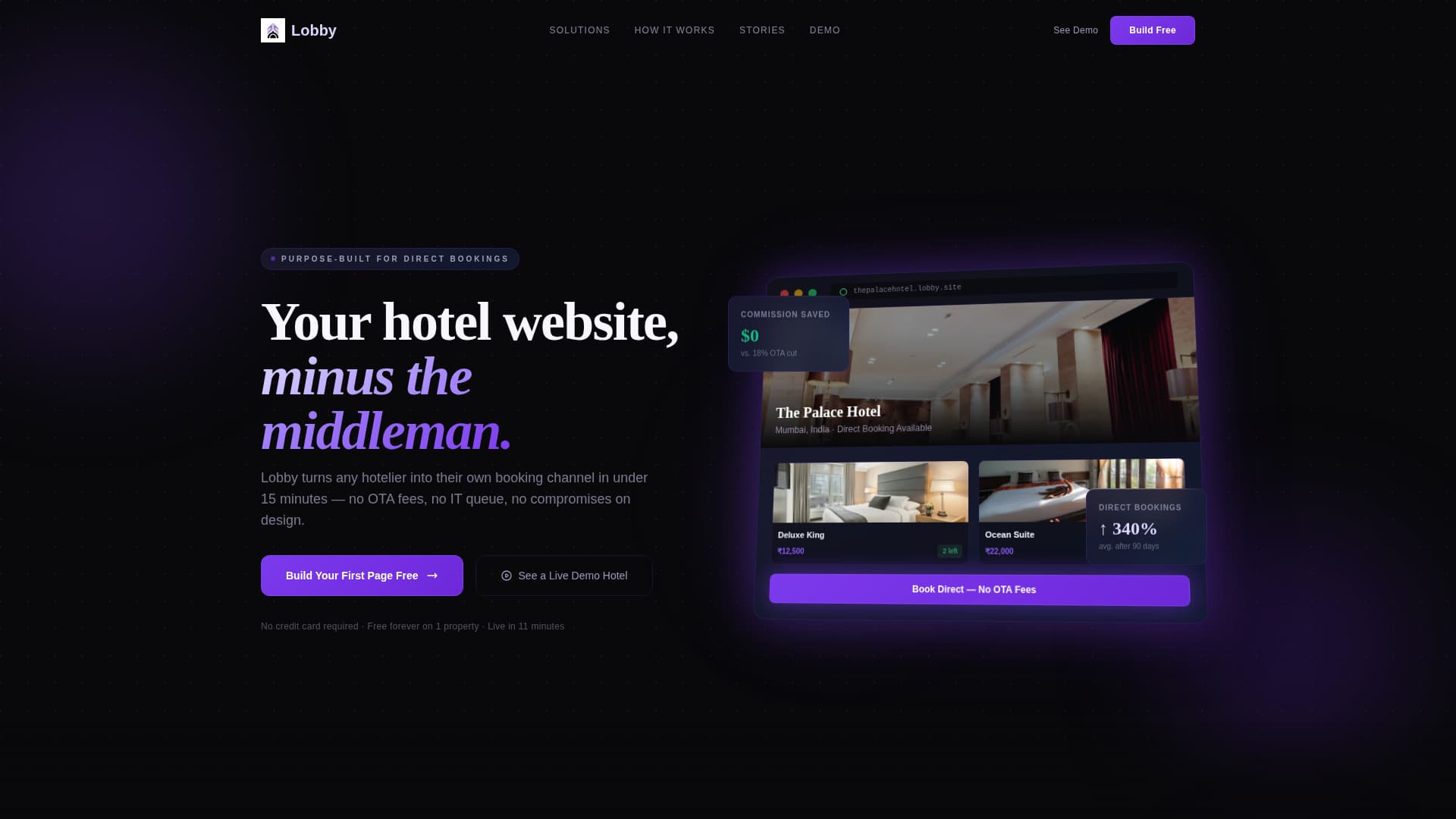 Lobby - Powerful Hospitality Landing Page Template