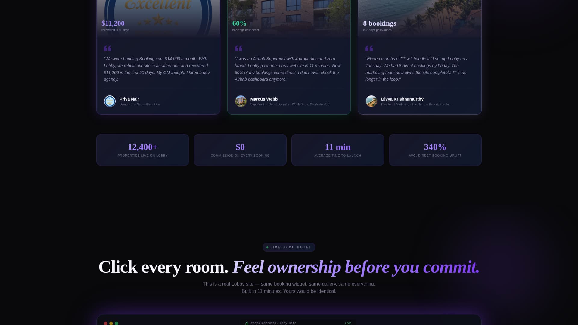 Lobby - Powerful Hospitality Landing Page Template