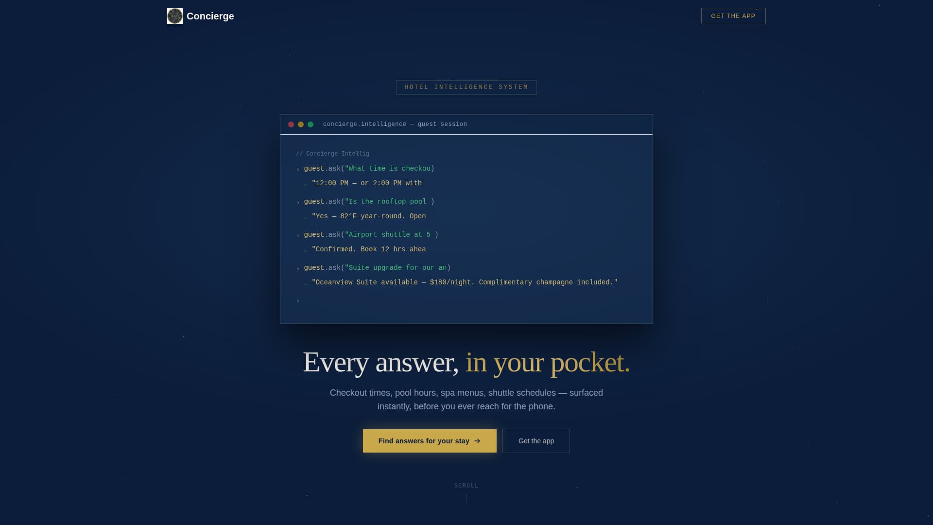 Concierge - Intelligent Hotel Landing Page Template