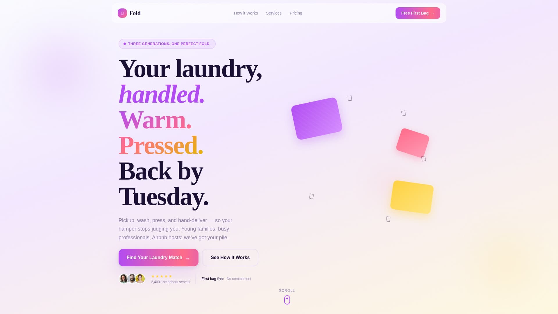 Dryer — Effortless Laundry Service Landing Page Template