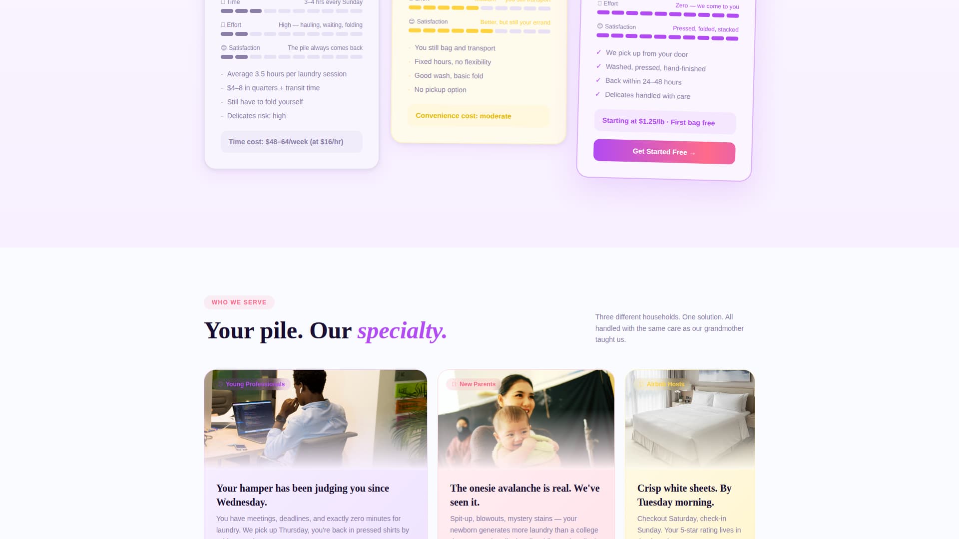 Dryer — Effortless Laundry Service Landing Page Template