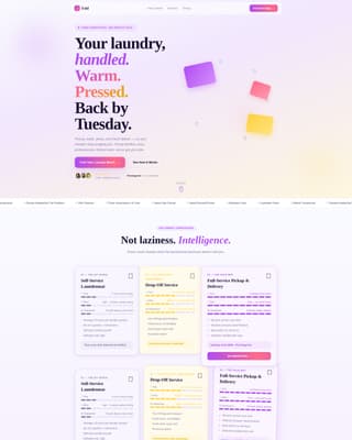Dryer — Effortless Laundry Service Landing Page Template