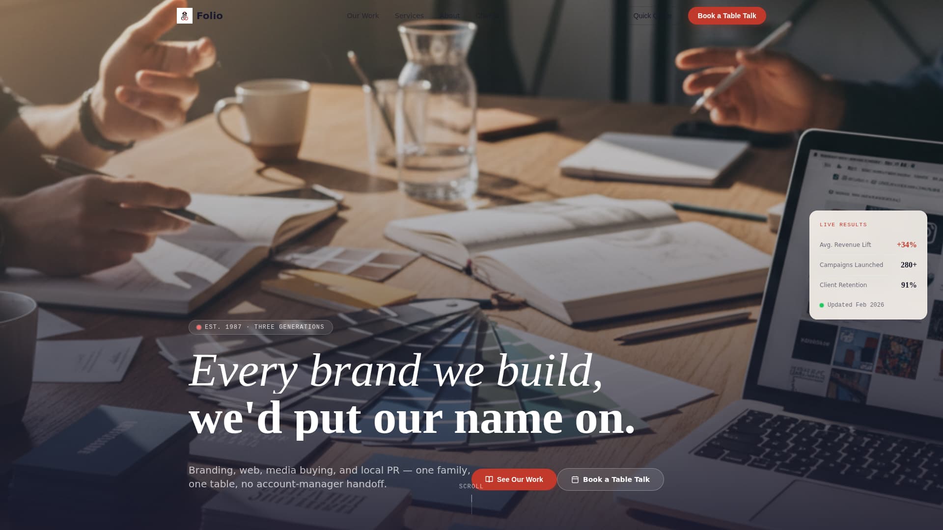 Family-Owned Business Portfolio Website Template