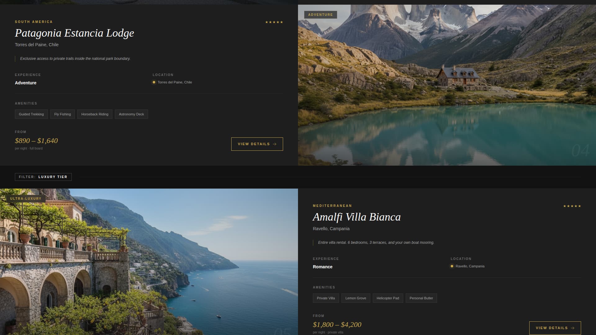 Portfolio - Elegant Resort Landing Page Template
