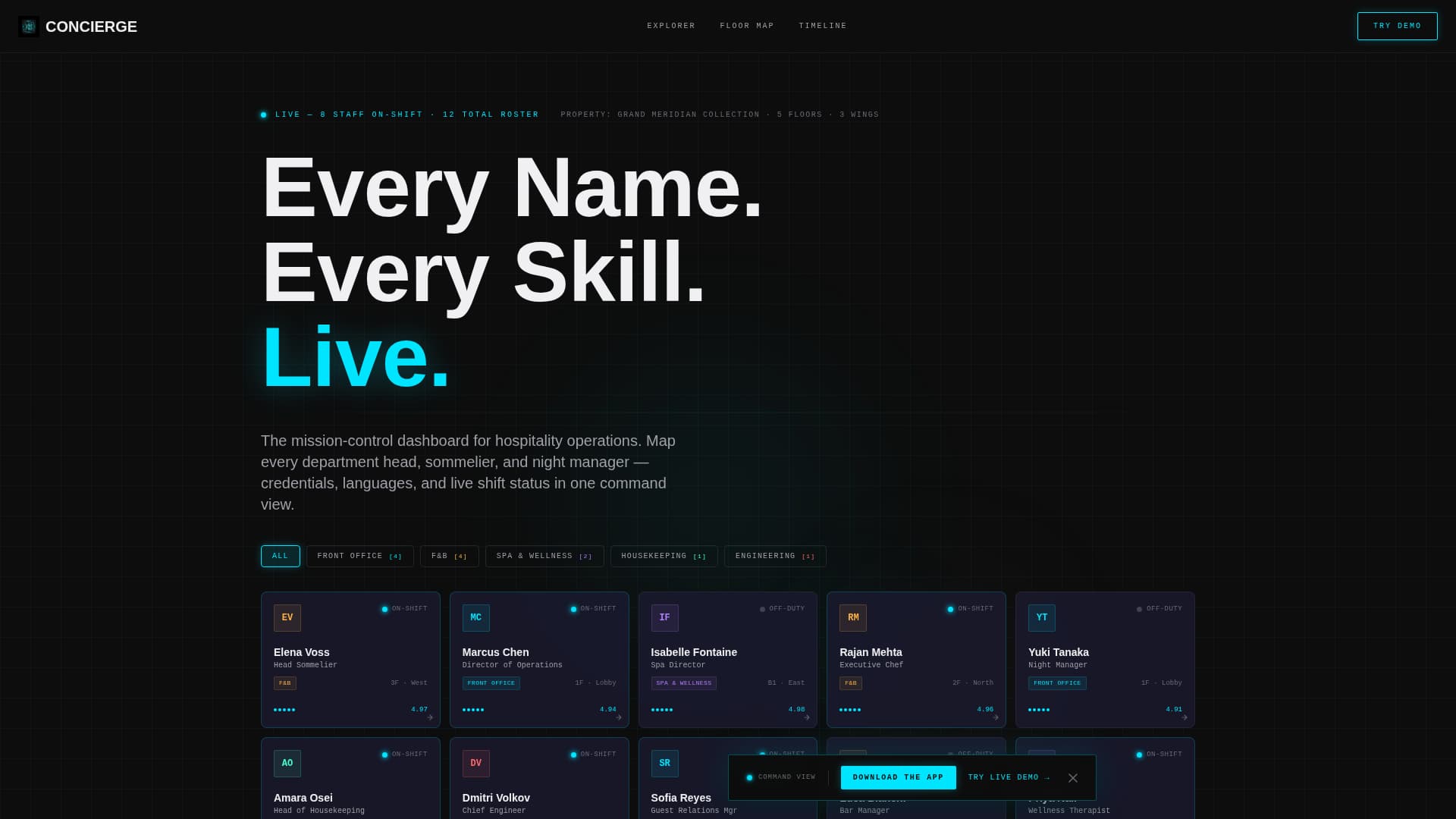 Concierge - Command Hotel Landing Page Template