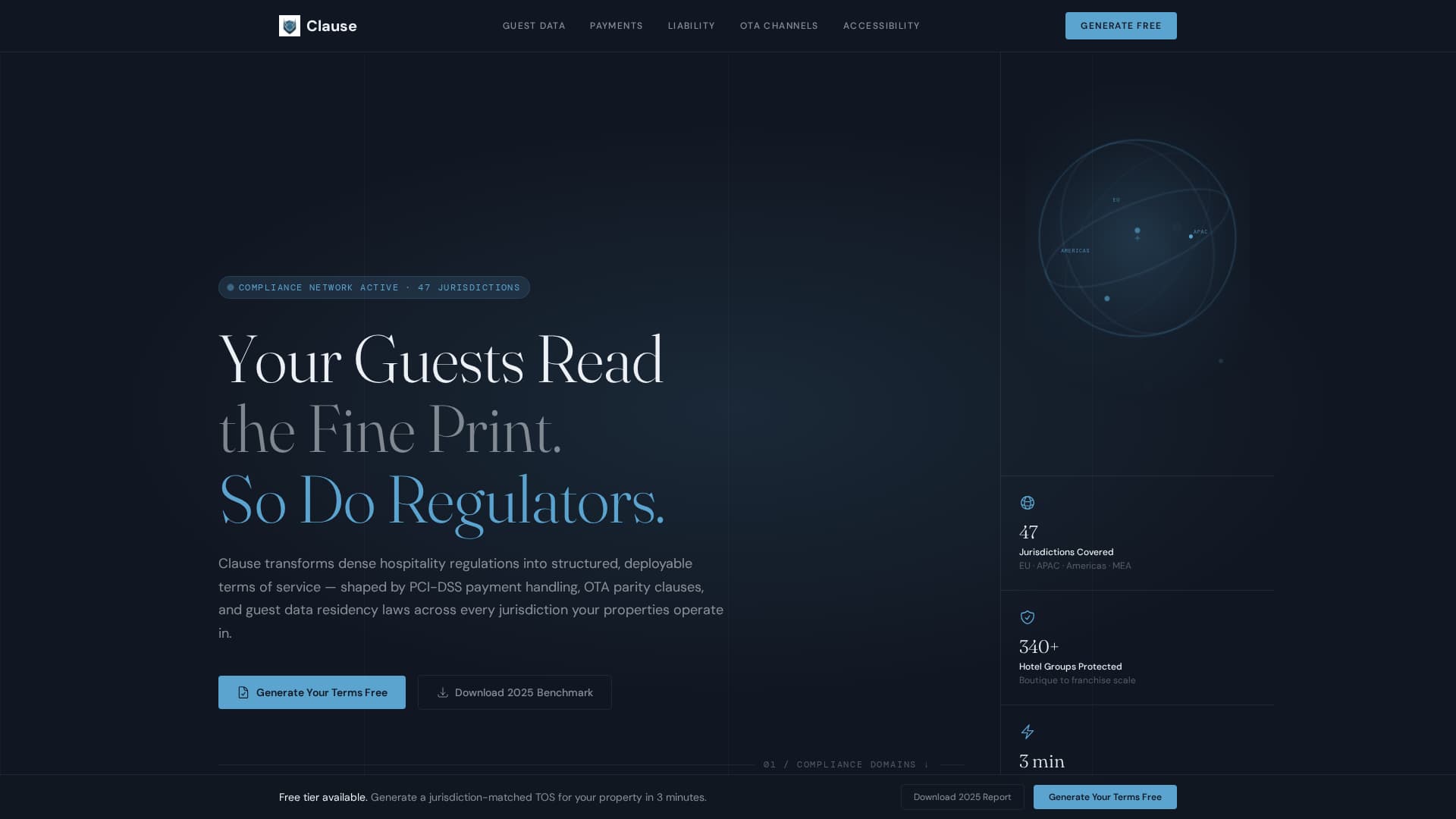 Clause - Authoritative Hospitality Landing Page Template