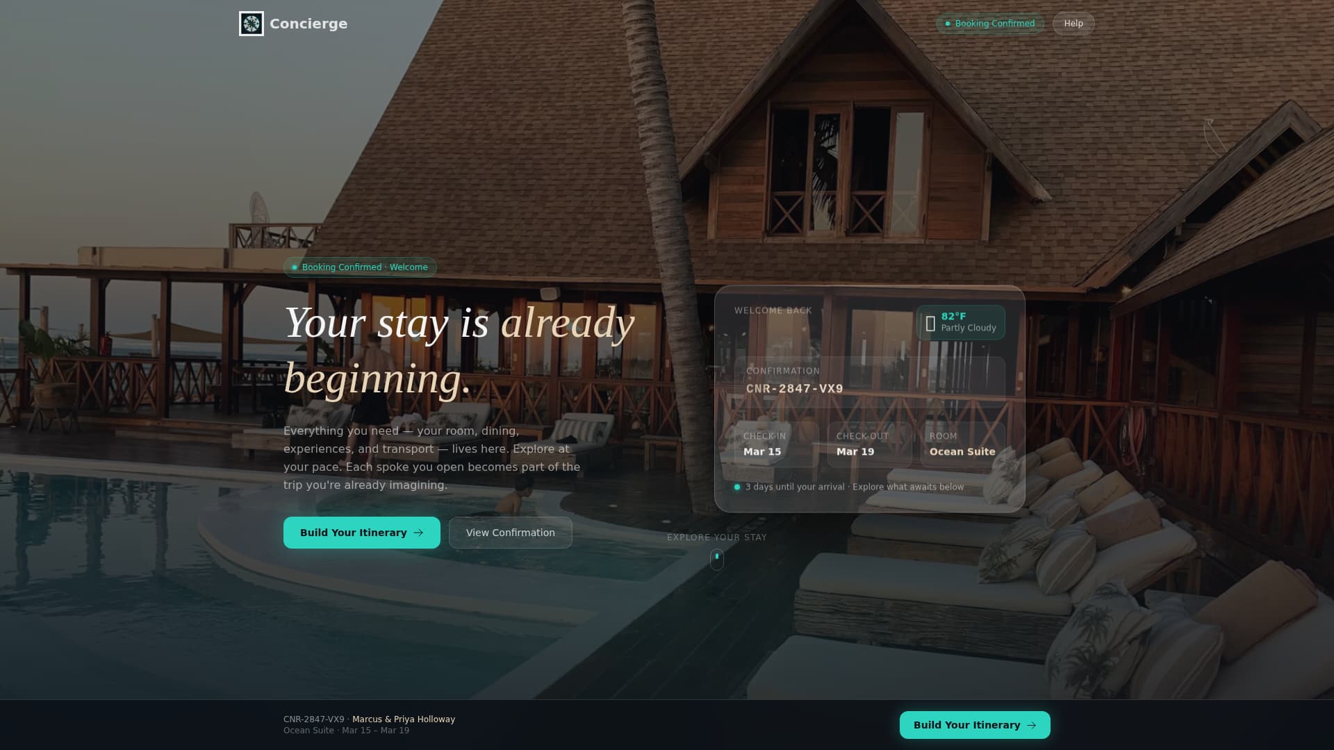 Concierge - Interactive Resort Landing Page Template