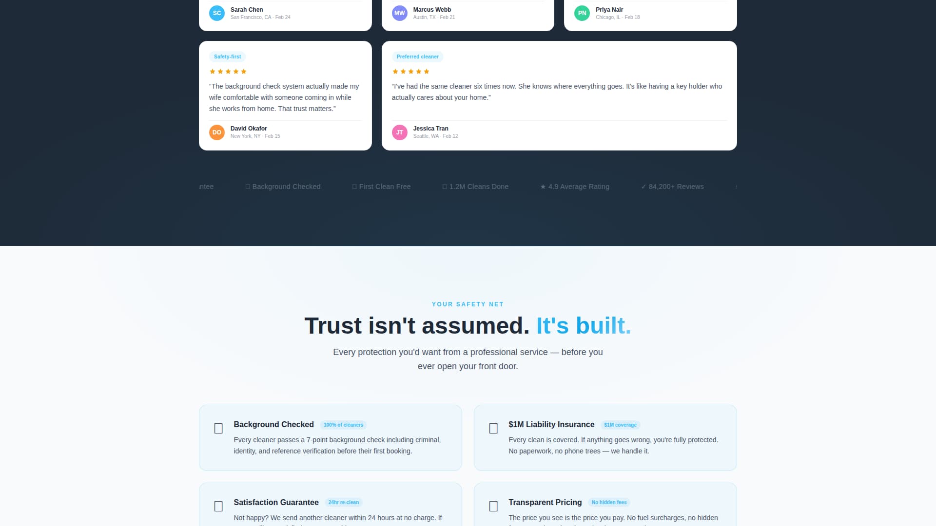 Sparkle - Vetted Cleaning Landing Page Template