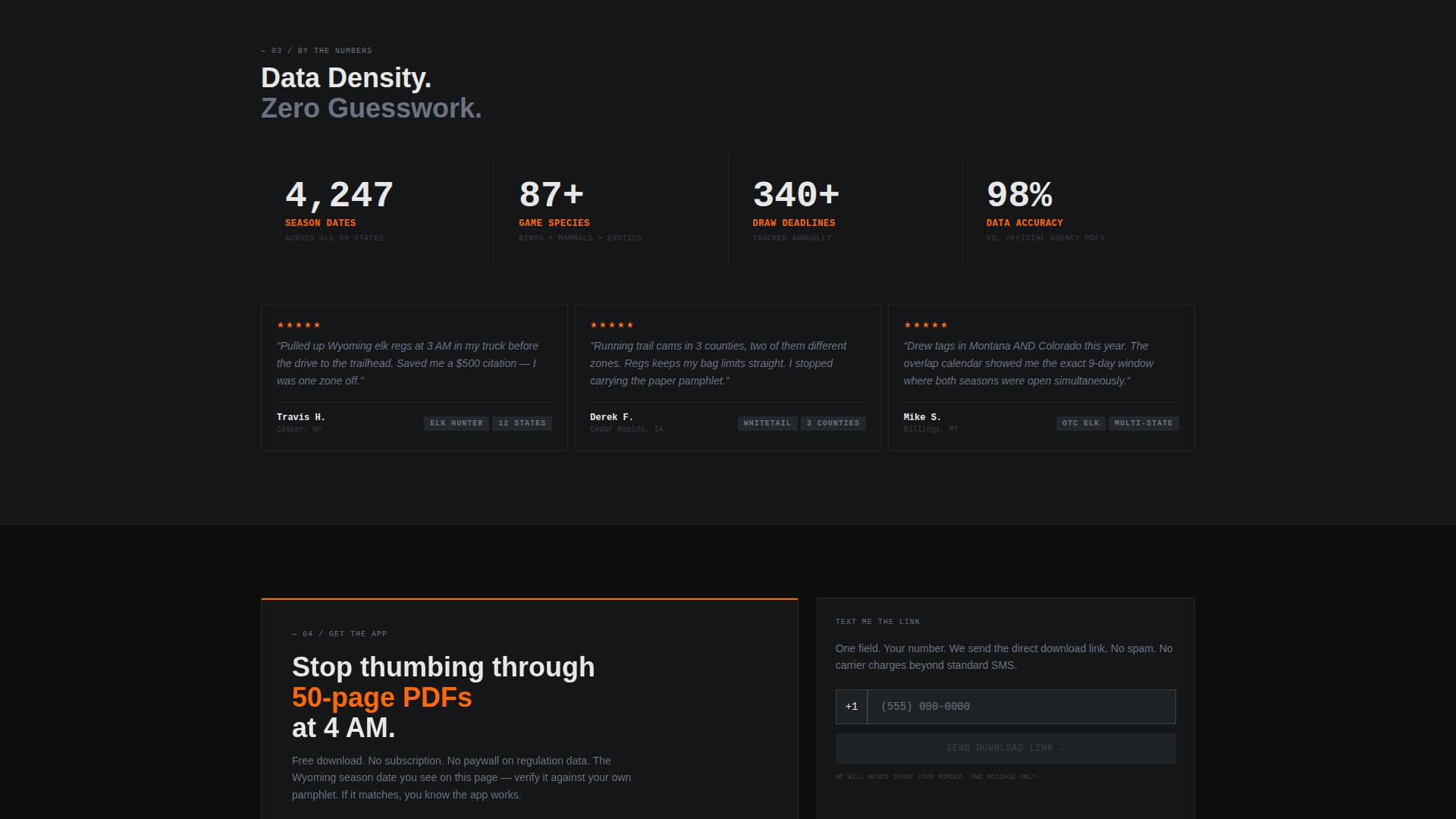 Regs - Precision Hunting Landing Page Template
