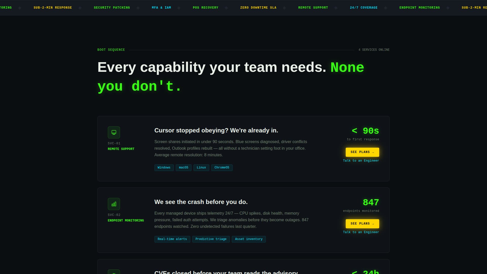 Resolve - Rapid IT Support Landing Page Template