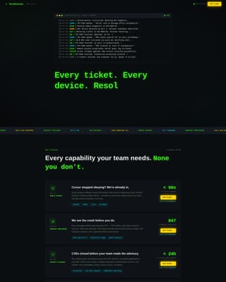Resolve - Rapid IT Support Landing Page Template