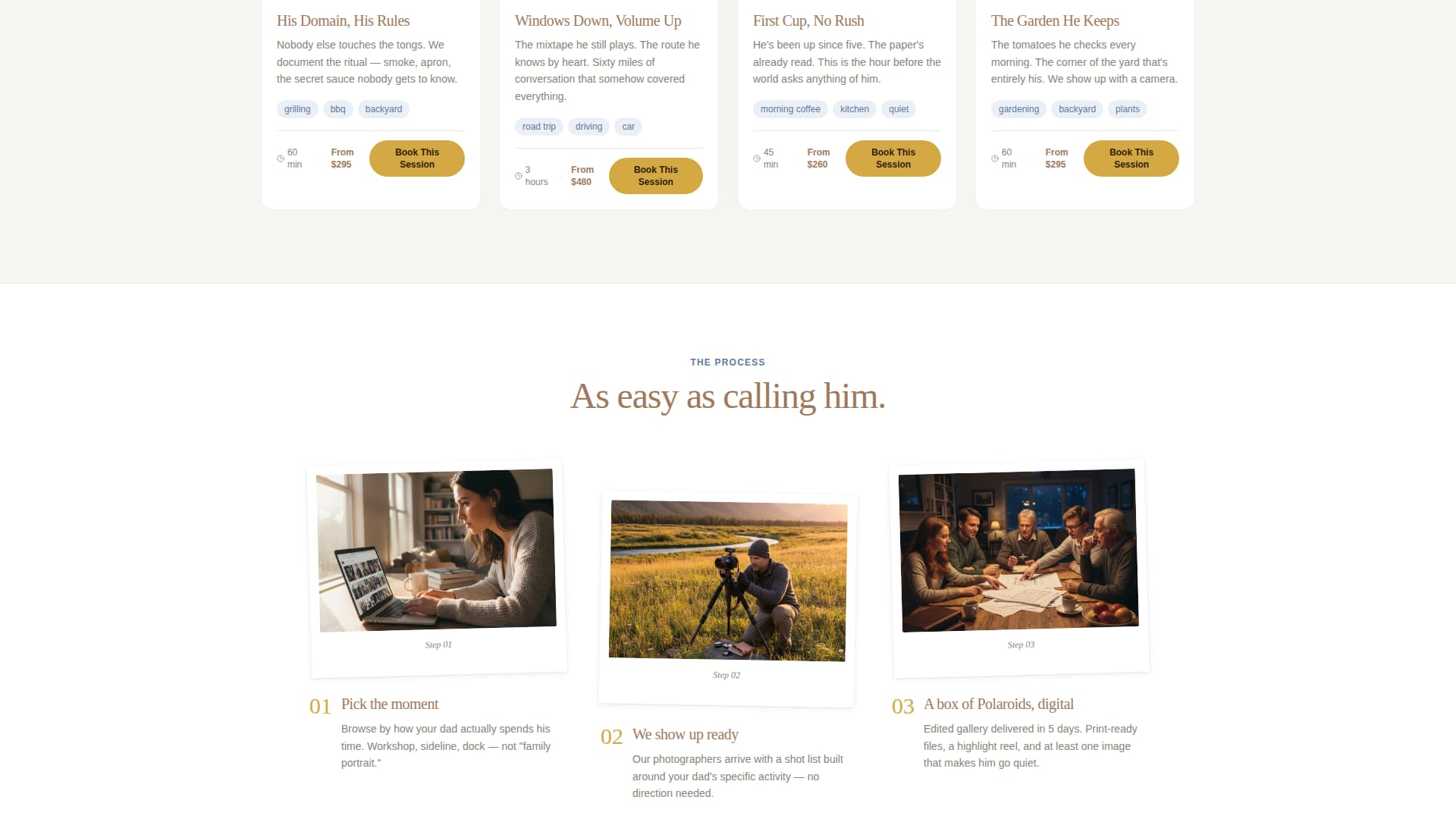 Lens — Warmth Portrait Photography Landing Page Template