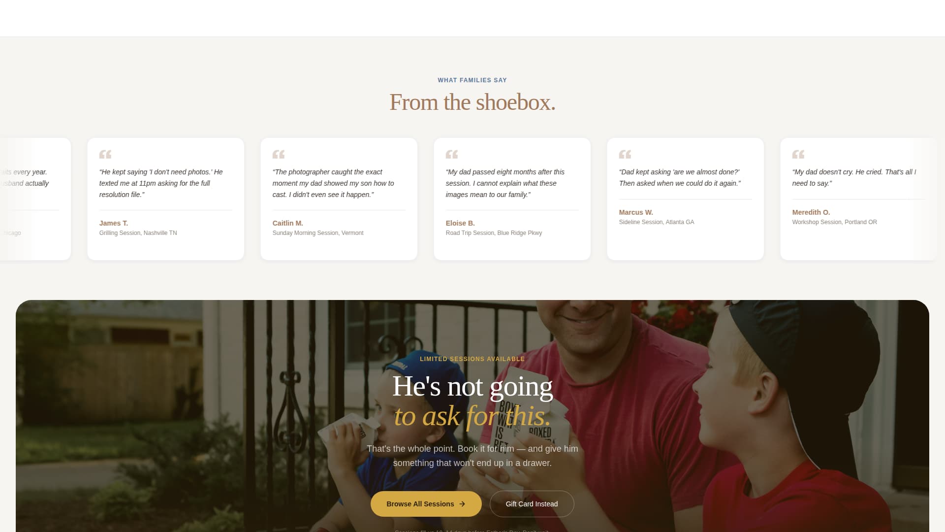 Lens — Warmth Portrait Photography Landing Page Template