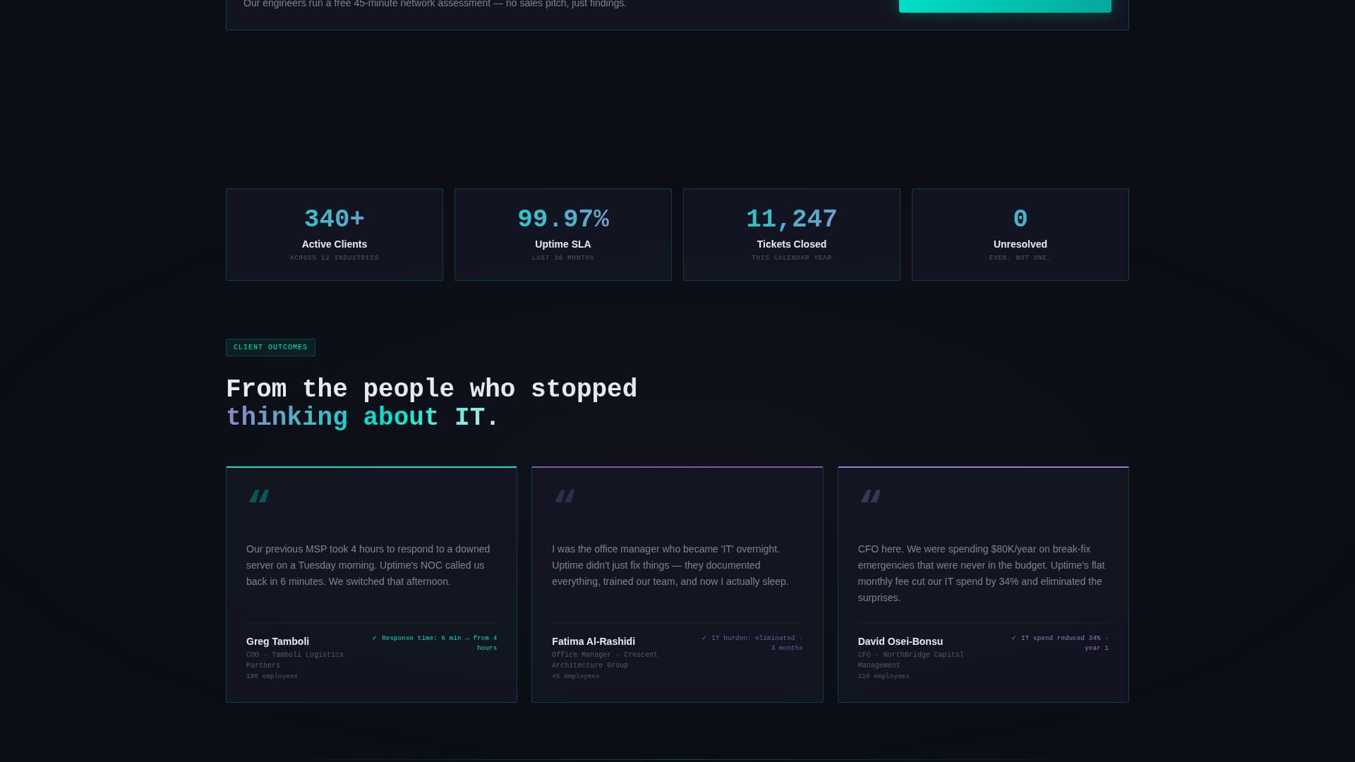 Nexus — Managed Technology Services Landing Page Template