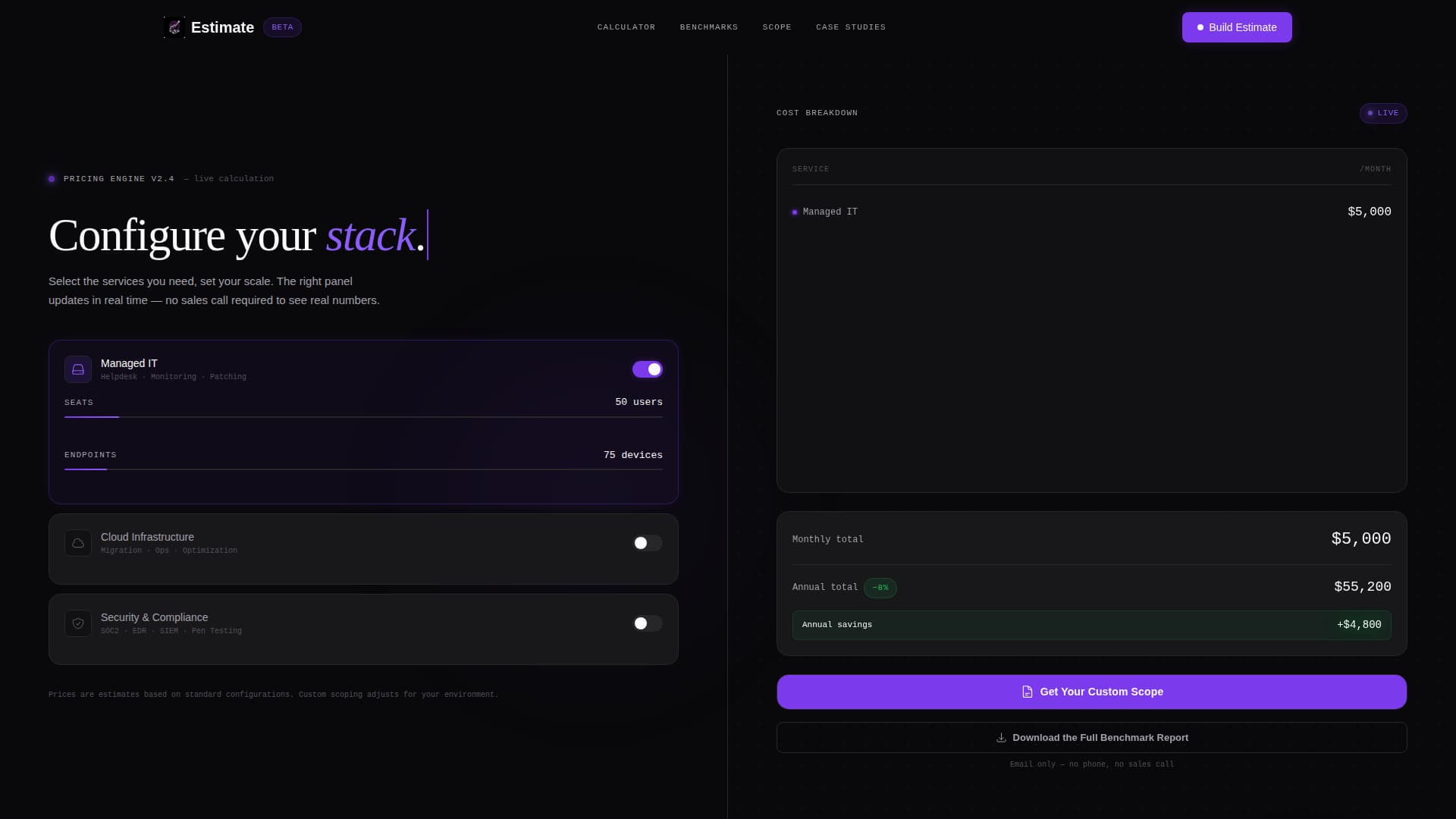 Estimate - Precision Itservices Landing Page Template