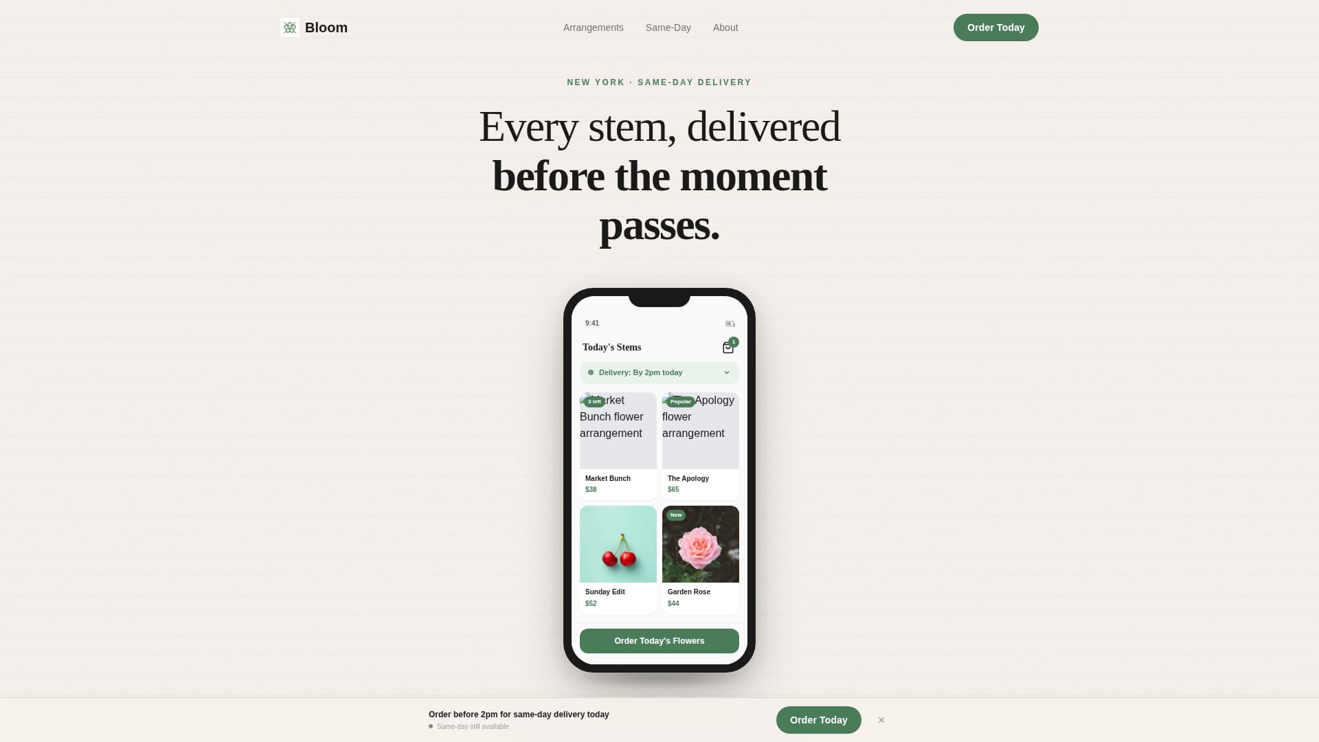 Bloom - Fresh Florist Landing Page Template