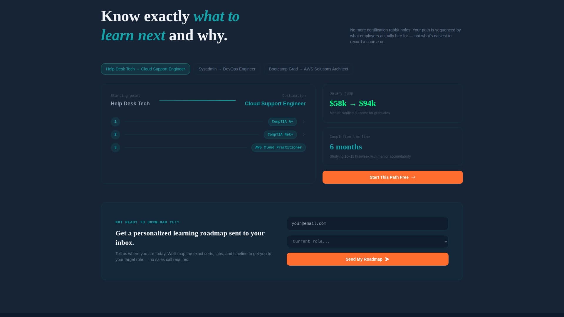 Upskill - Accelerated Ittraining Landing Page Template