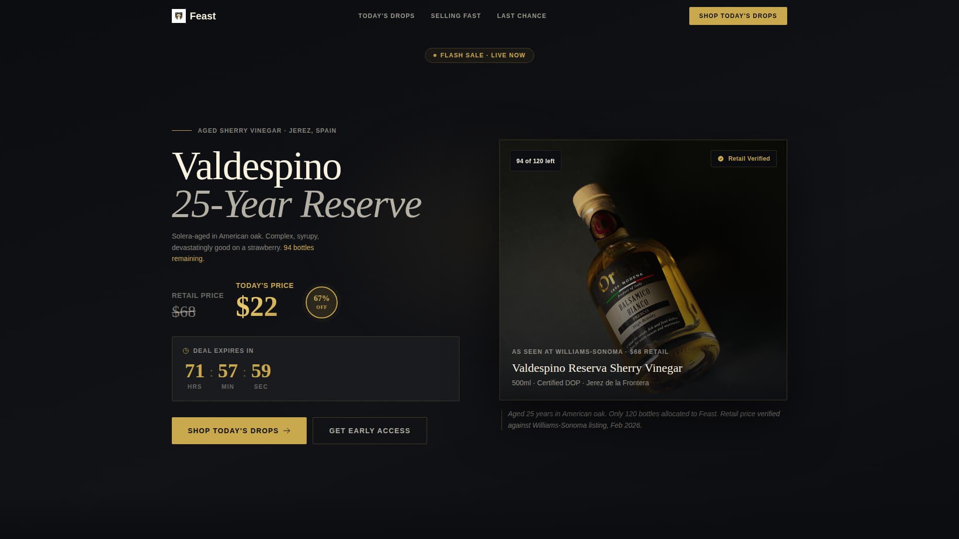 Feast - Exclusive Gourmet Landing Page Template