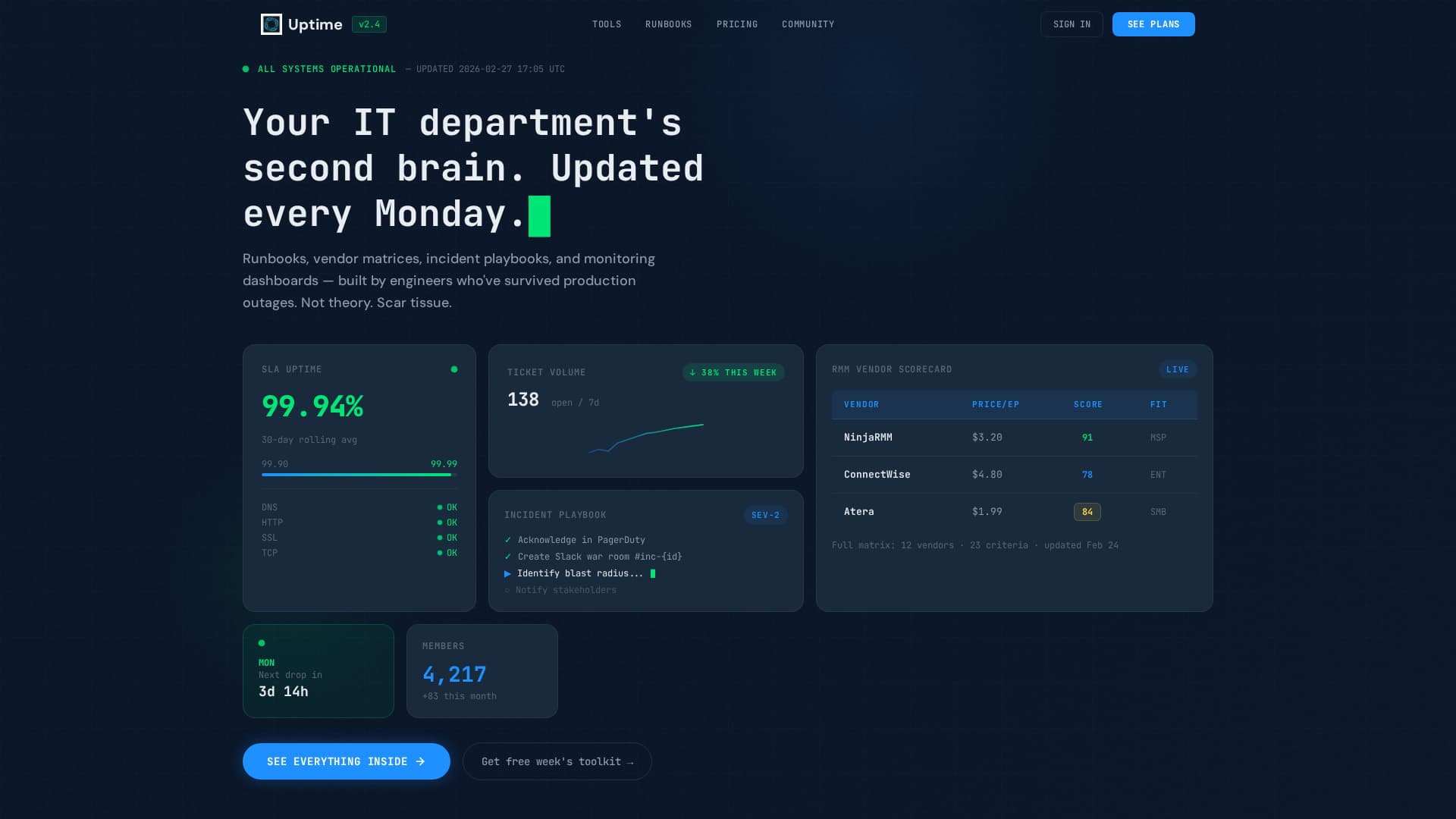 Velocity — Mission-Critical IT Landing Page Template
