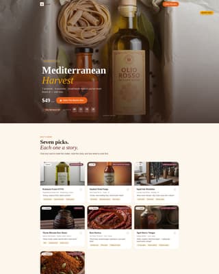 Savor - Curated Gourmet Landing Page Template