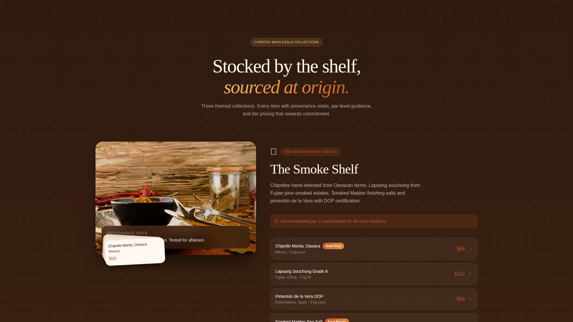 Provisions - Premium Wholesale Landing Page Template