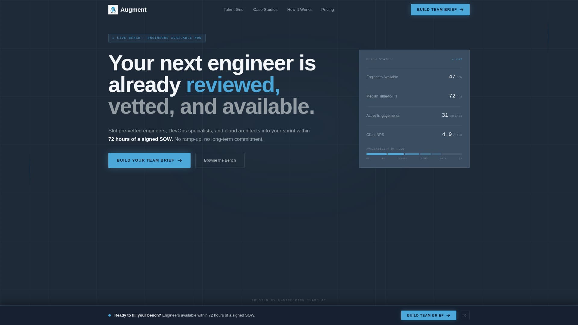 Augment - Vetted Staffaugmentation Landing Page Template