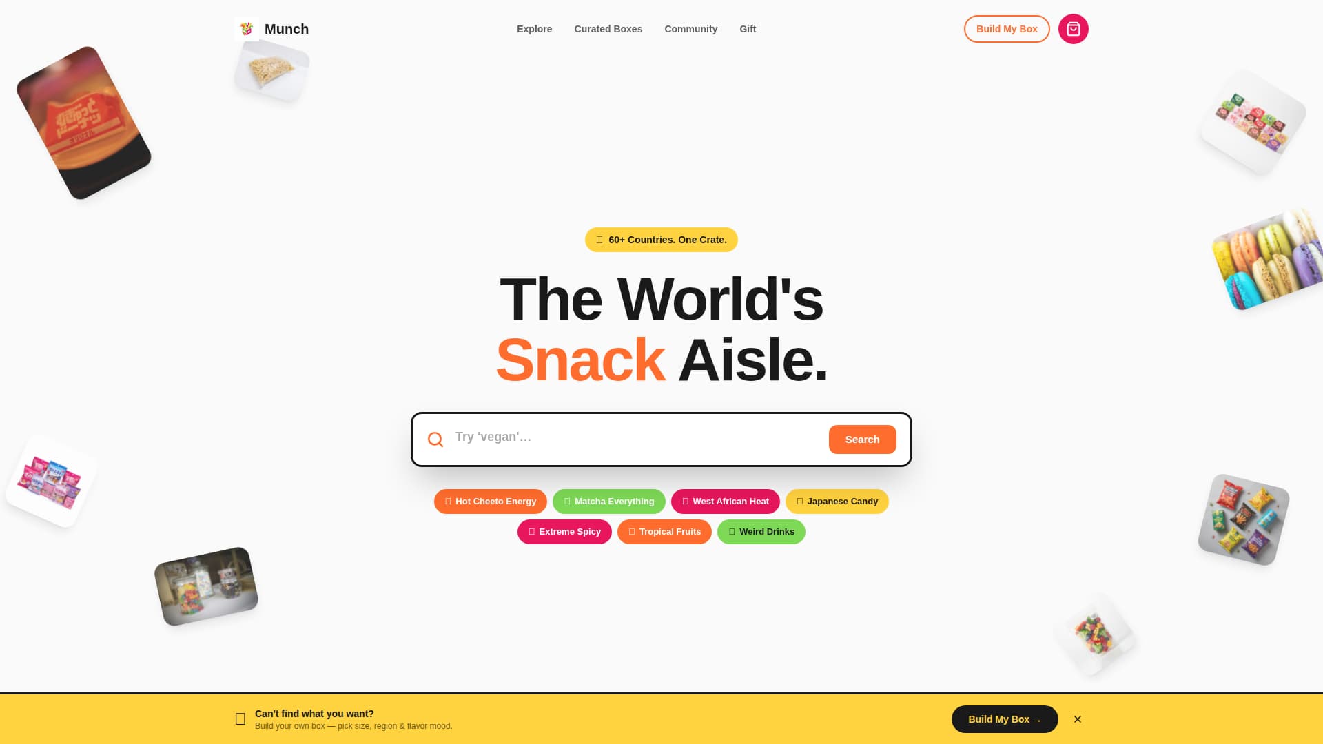 Munch - Irresistible Snackbox Landing Page Template