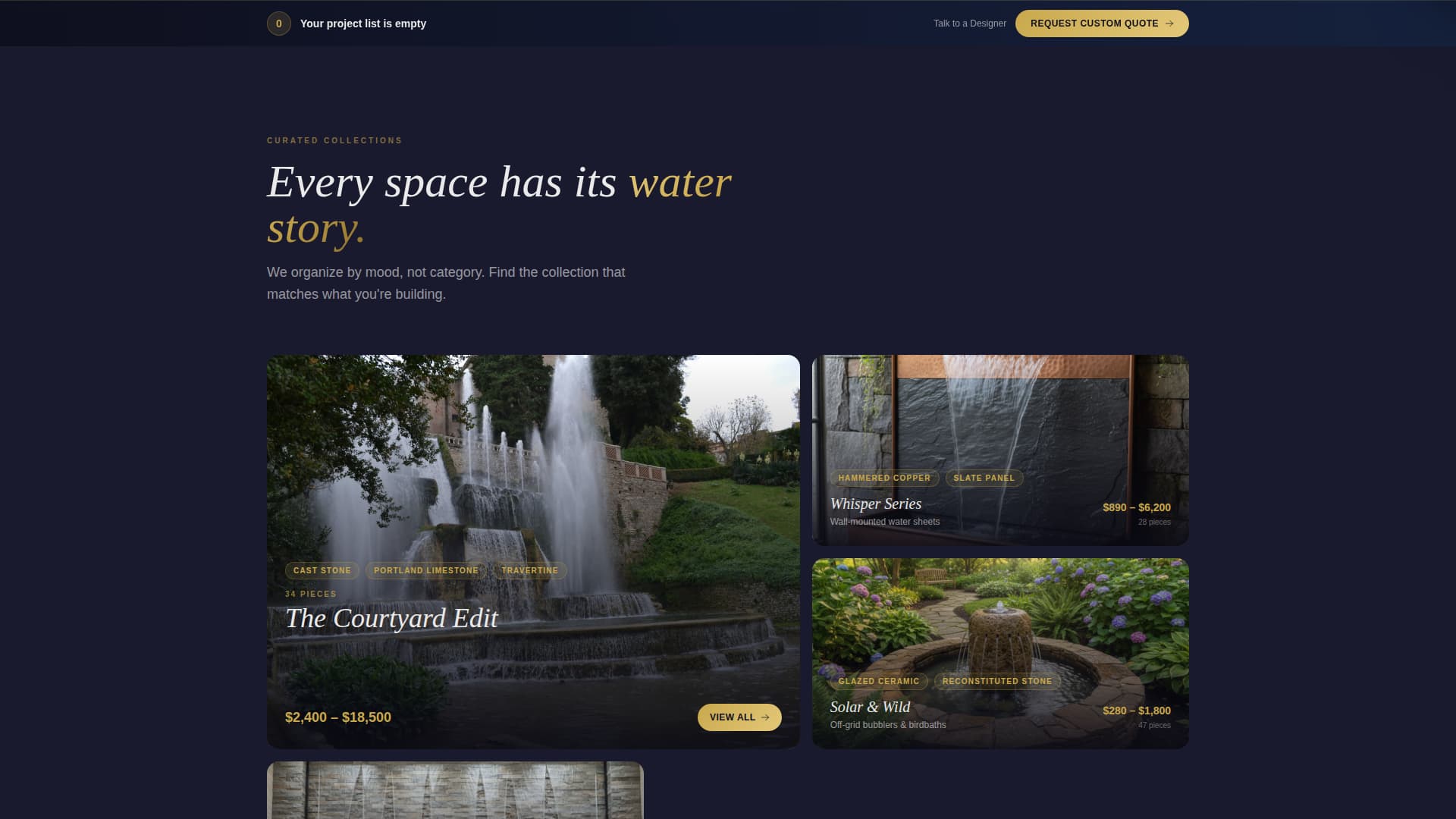 Cascade - Curated Fountain Landing Page Template