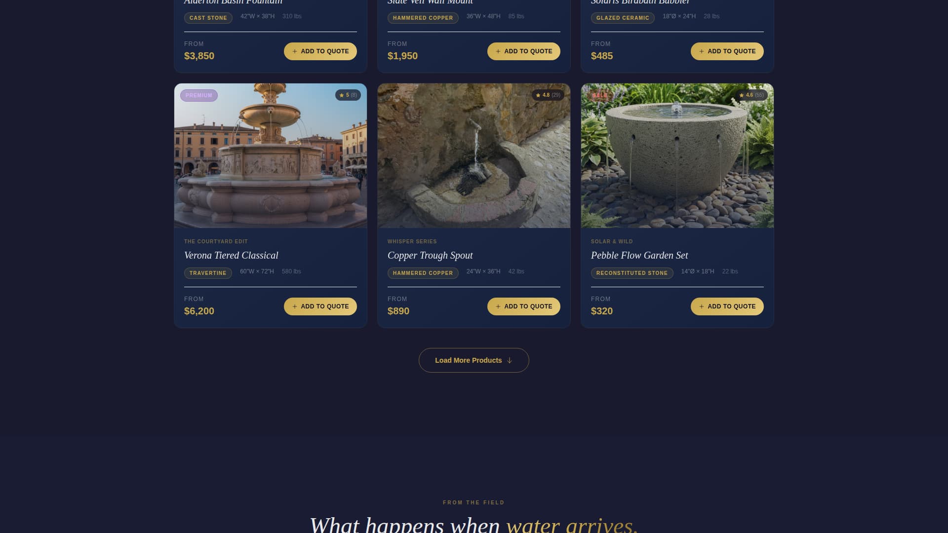 Cascade - Curated Fountain Landing Page Template