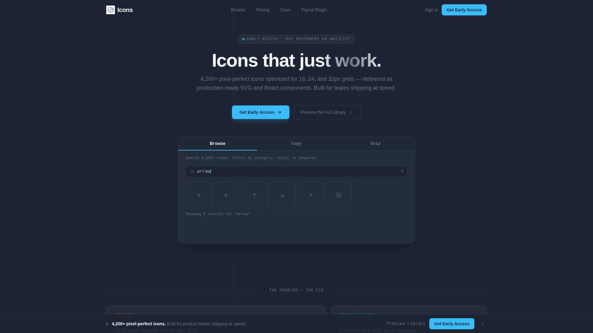 Iconvault - Searchable Designsystem Landing Page Template