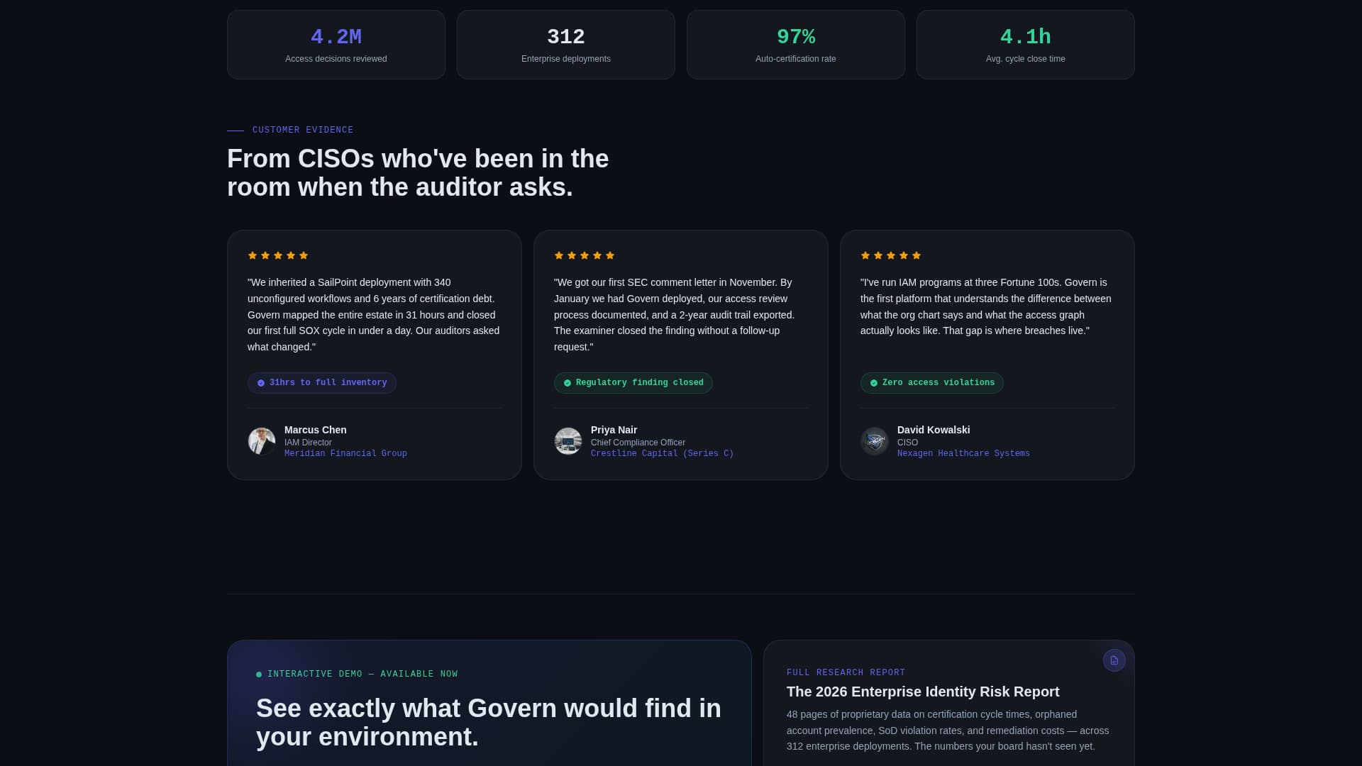 Govern - Powerful Identitygovernance Landing Page Template
