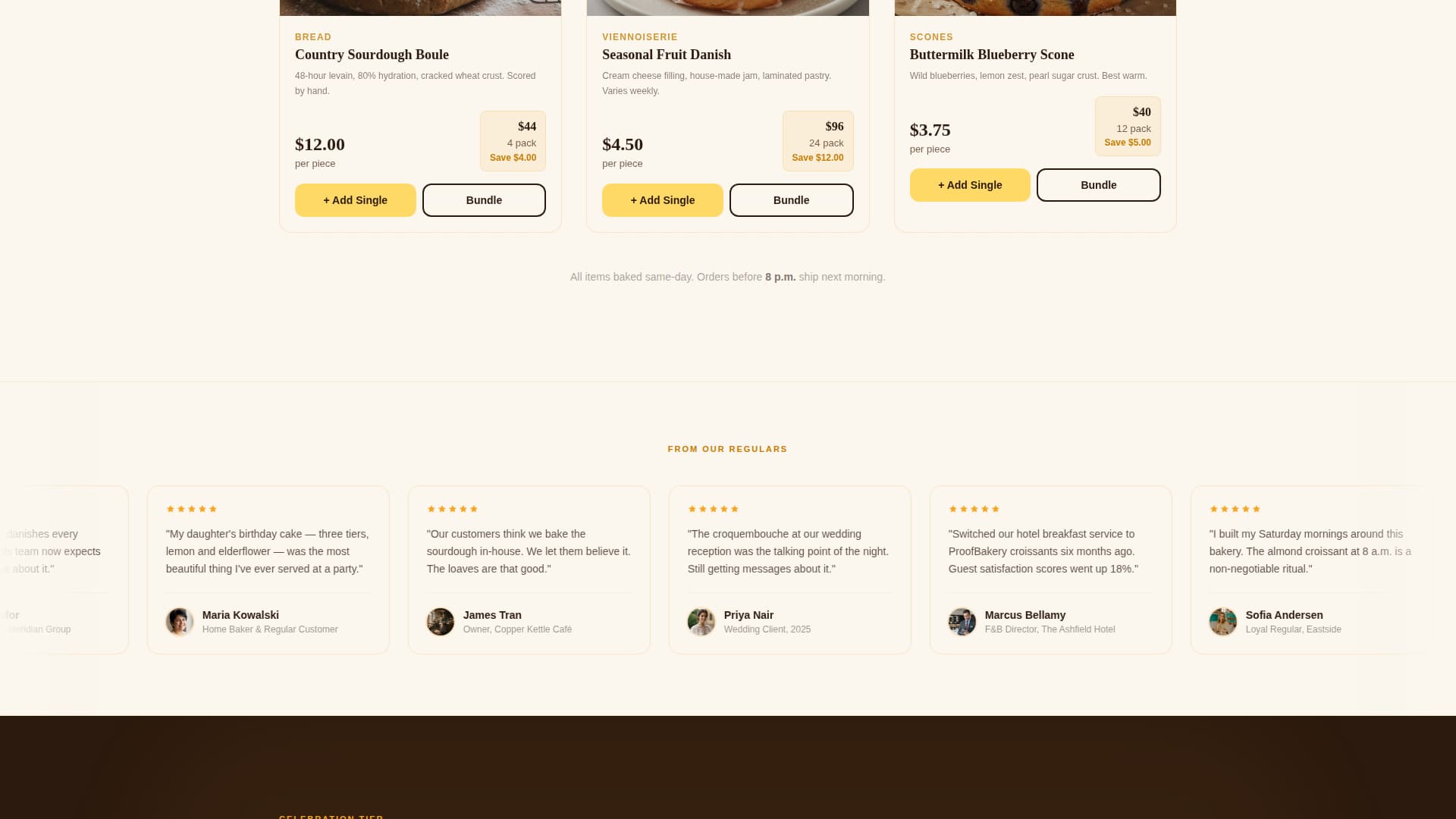 Proof - Artisan Bakery Landing Page Template