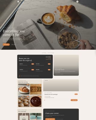 Grind - Inviting Caf Landing Page Template
