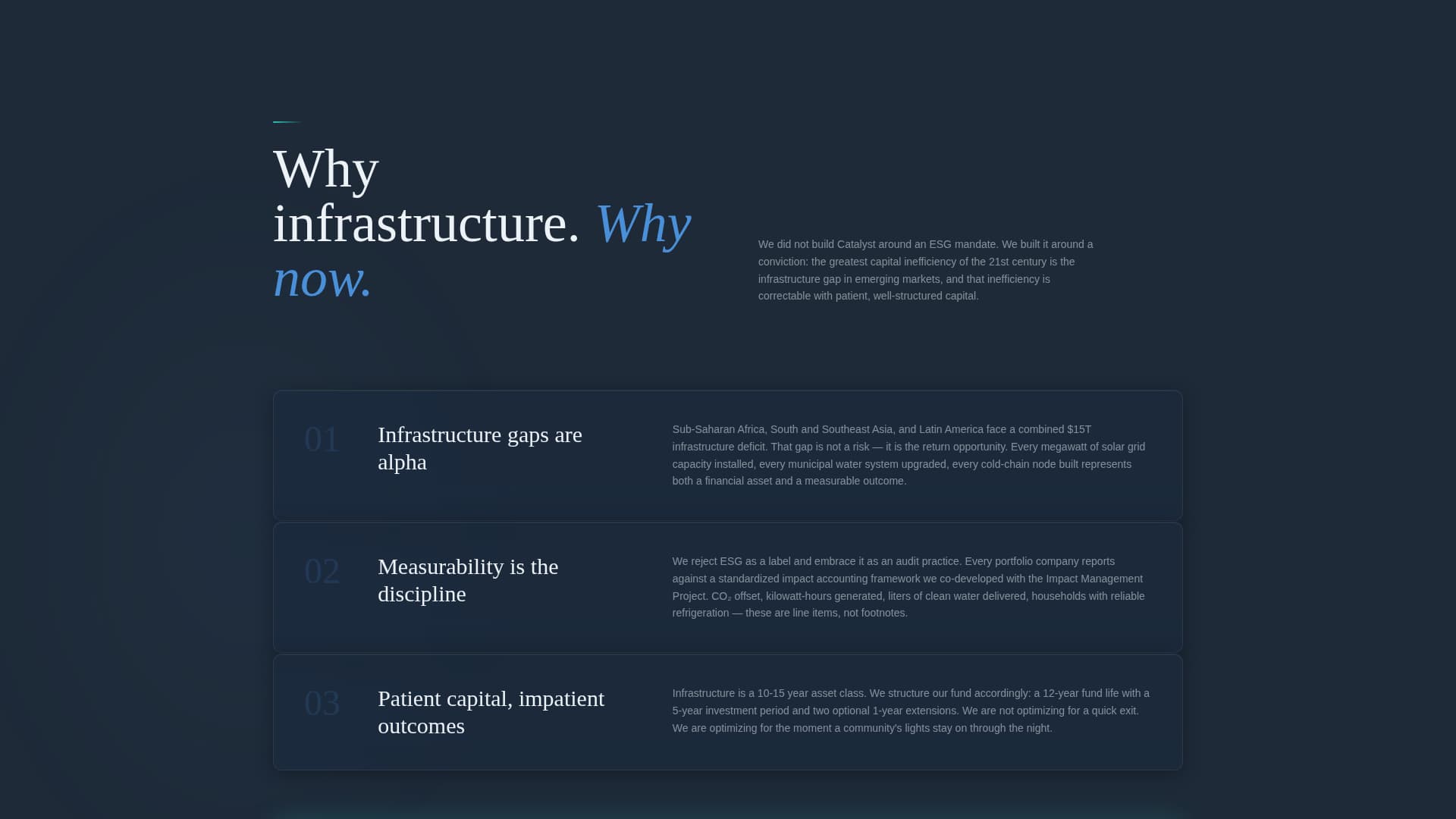 Catalyst - Dynamic Impactinvestment Landing Page Template