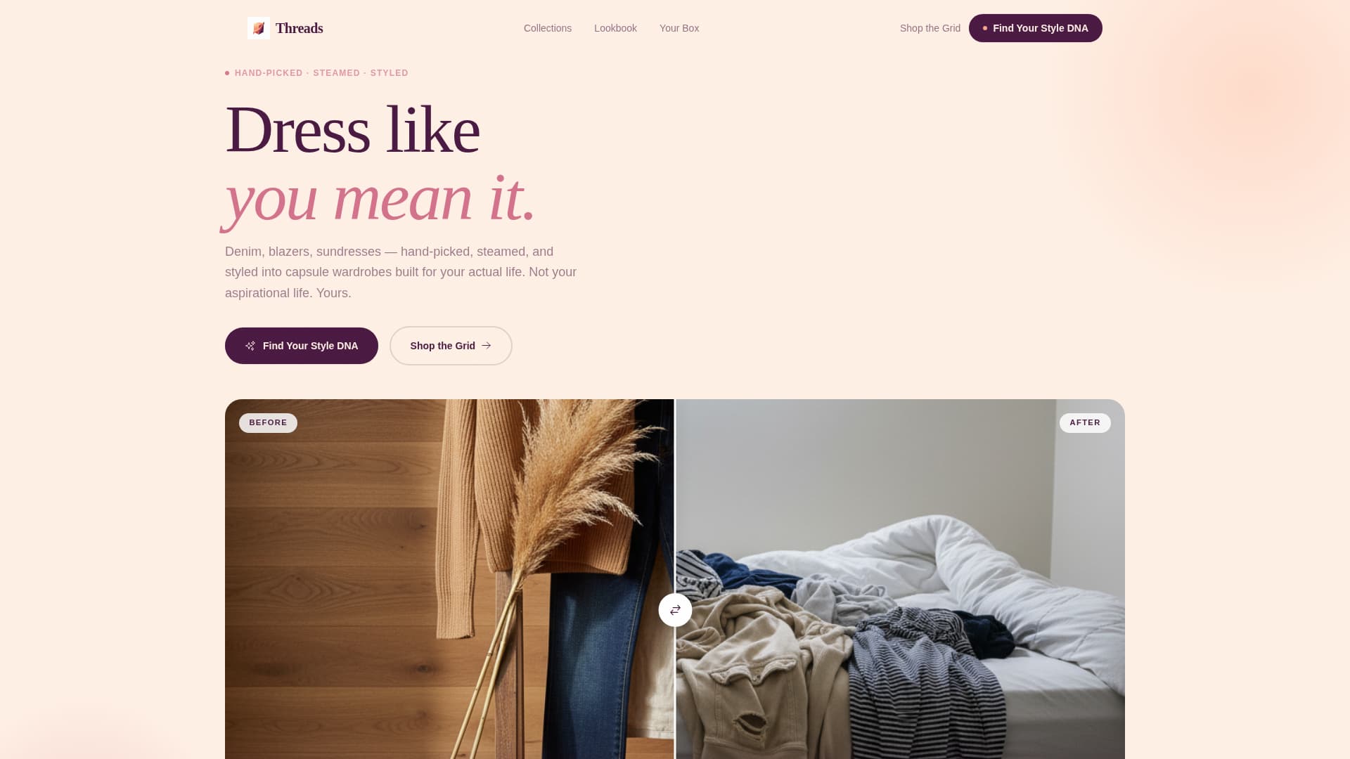 Threads - Curated Fashion Landing Page Template