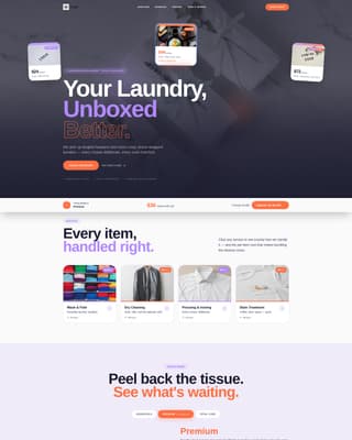 Fold - Unboxing Fullservice Landing Page Template