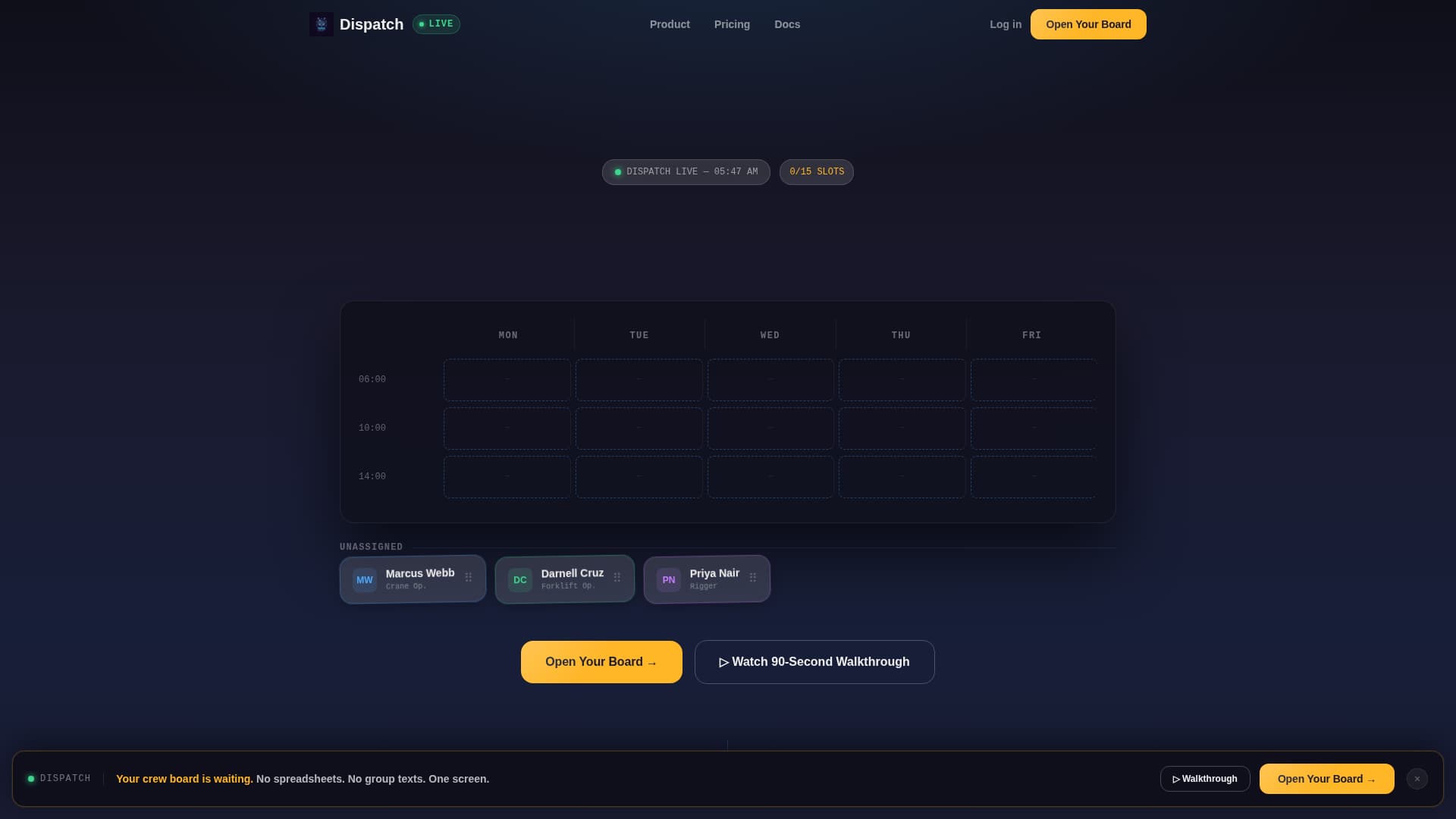Dispatch - Powerful Industrialbooking Landing Page Template