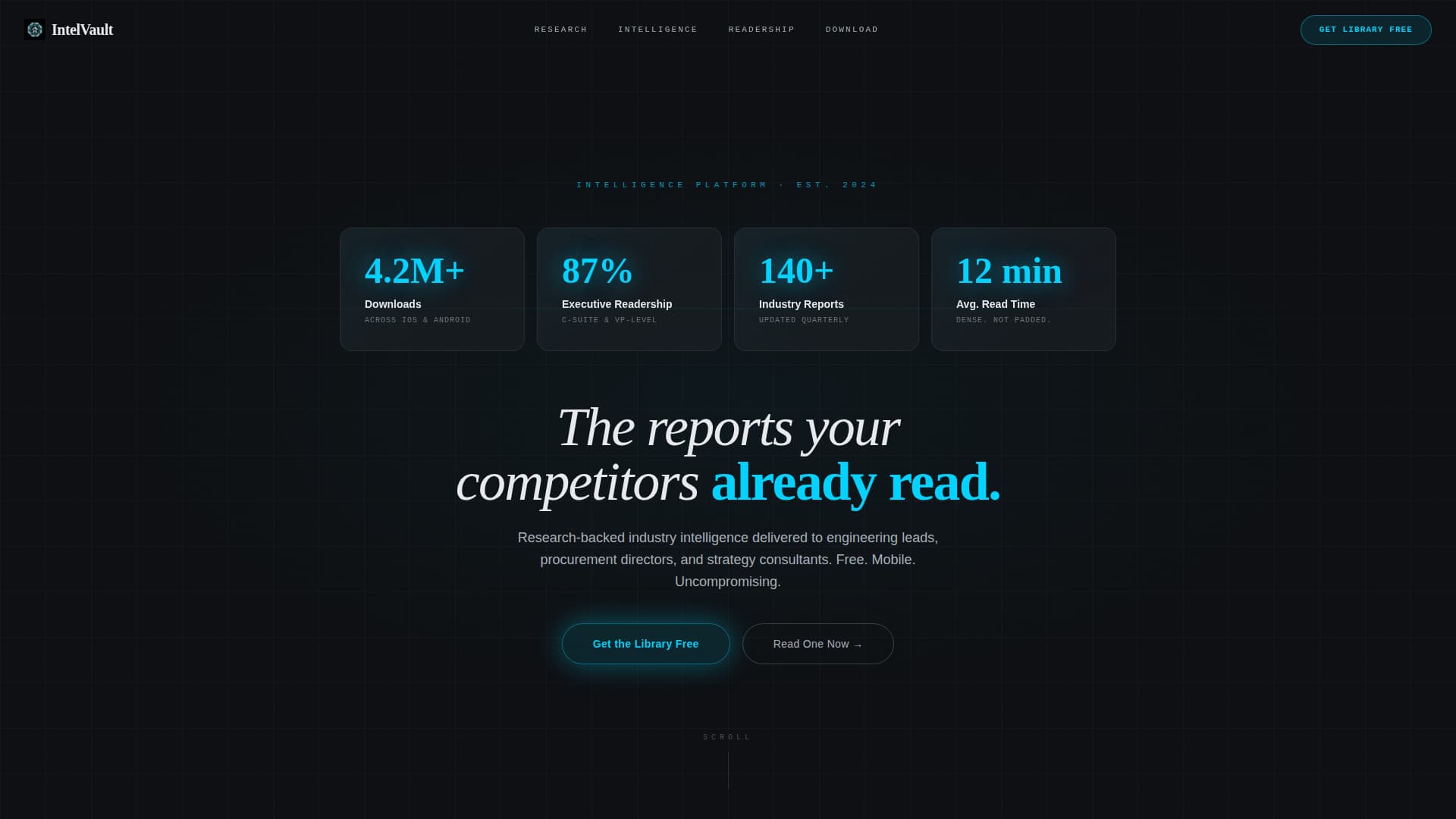 Intelvault - Authoritative Whitepaper Landing Page Template