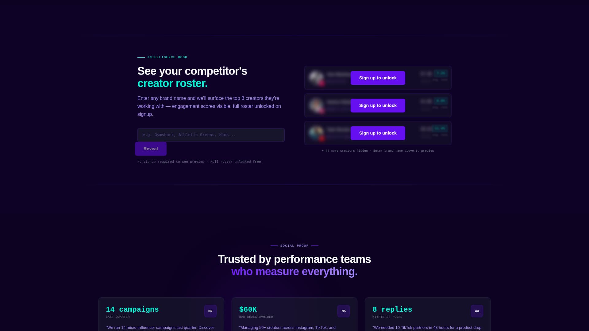 Discover - Electric Influencer Landing Page Template