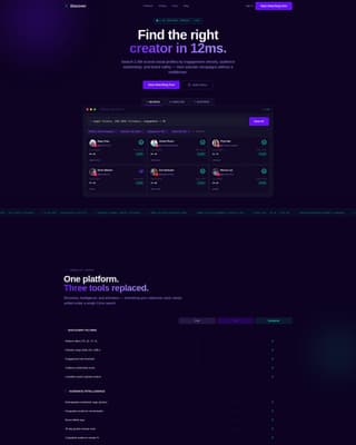 Discover - Electric Influencer Landing Page Template