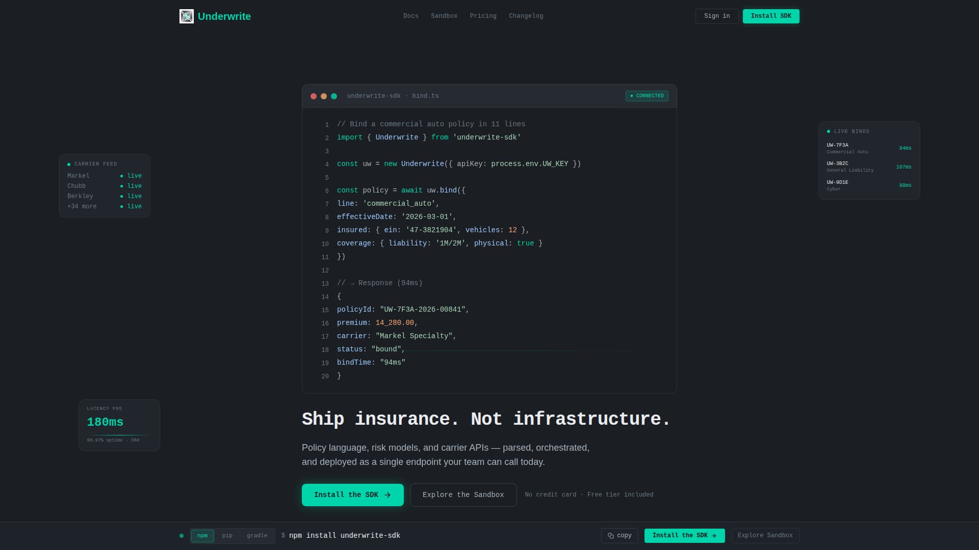Secure — Next-Gen Insurtech Landing Page Template