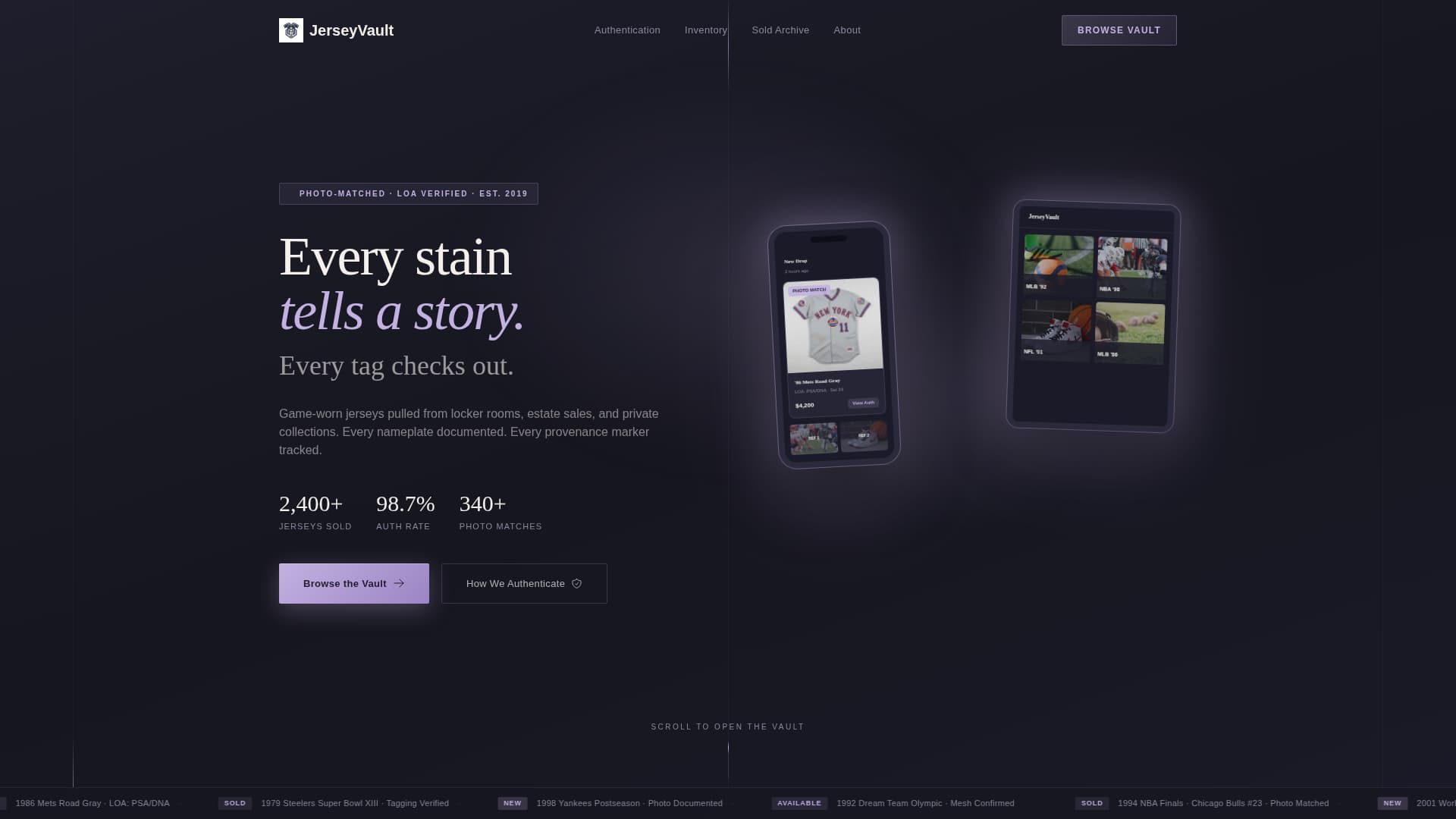 Sports & Entertainment Memorabilia Professional Website Template
