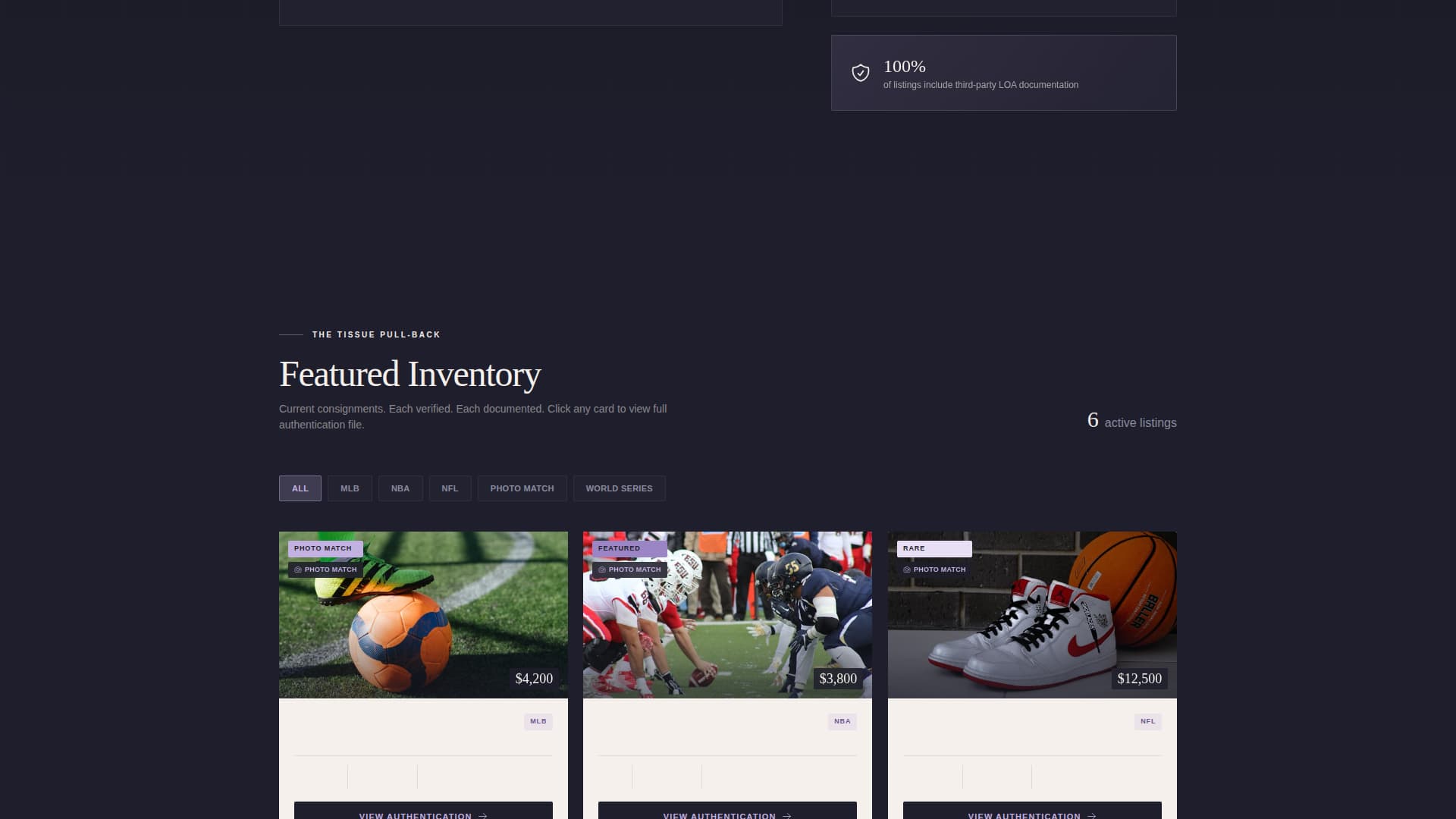 Sports & Entertainment Memorabilia Professional Website Template