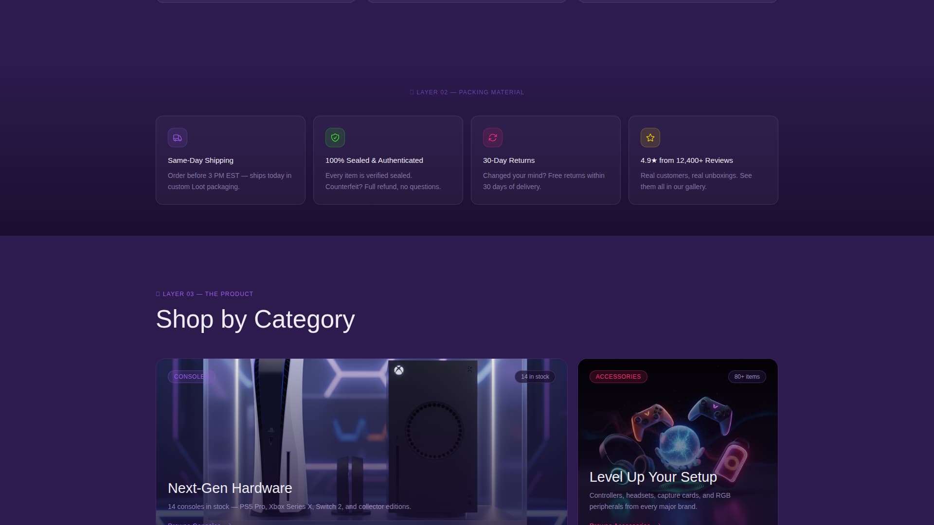 Loot - Immersive Gaming Landing Page Template