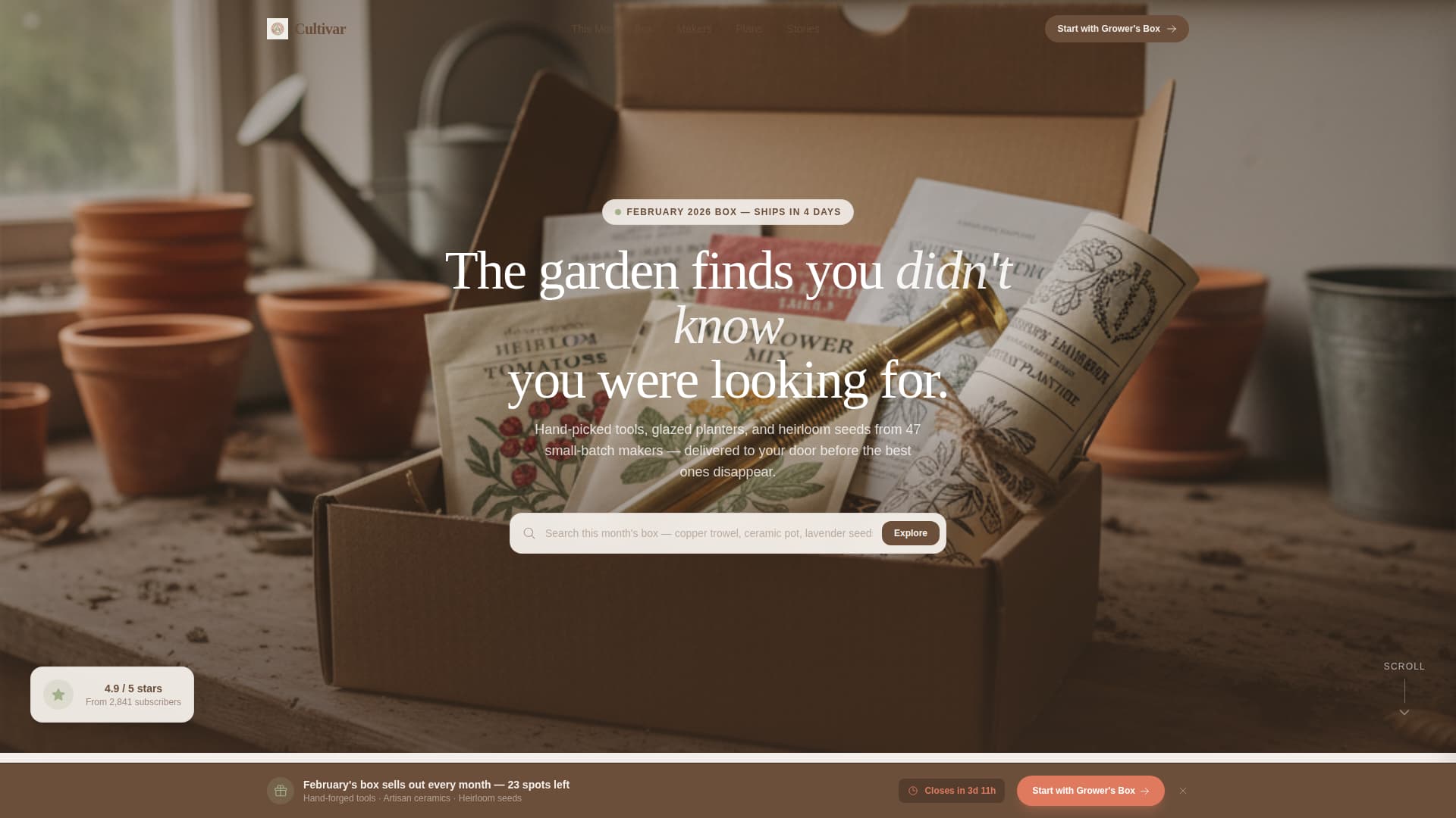 Garden Tools & Planters Store Professional Website Template