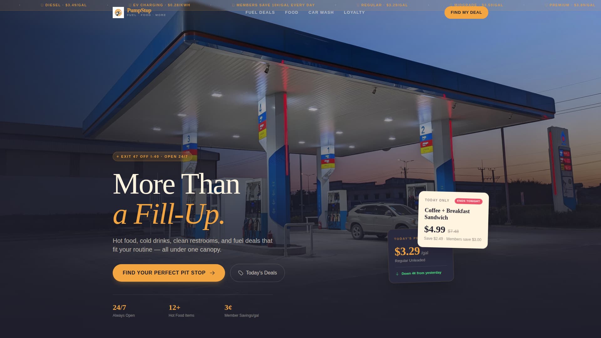 Pump - High-Octane Gas Station Landing Page Template